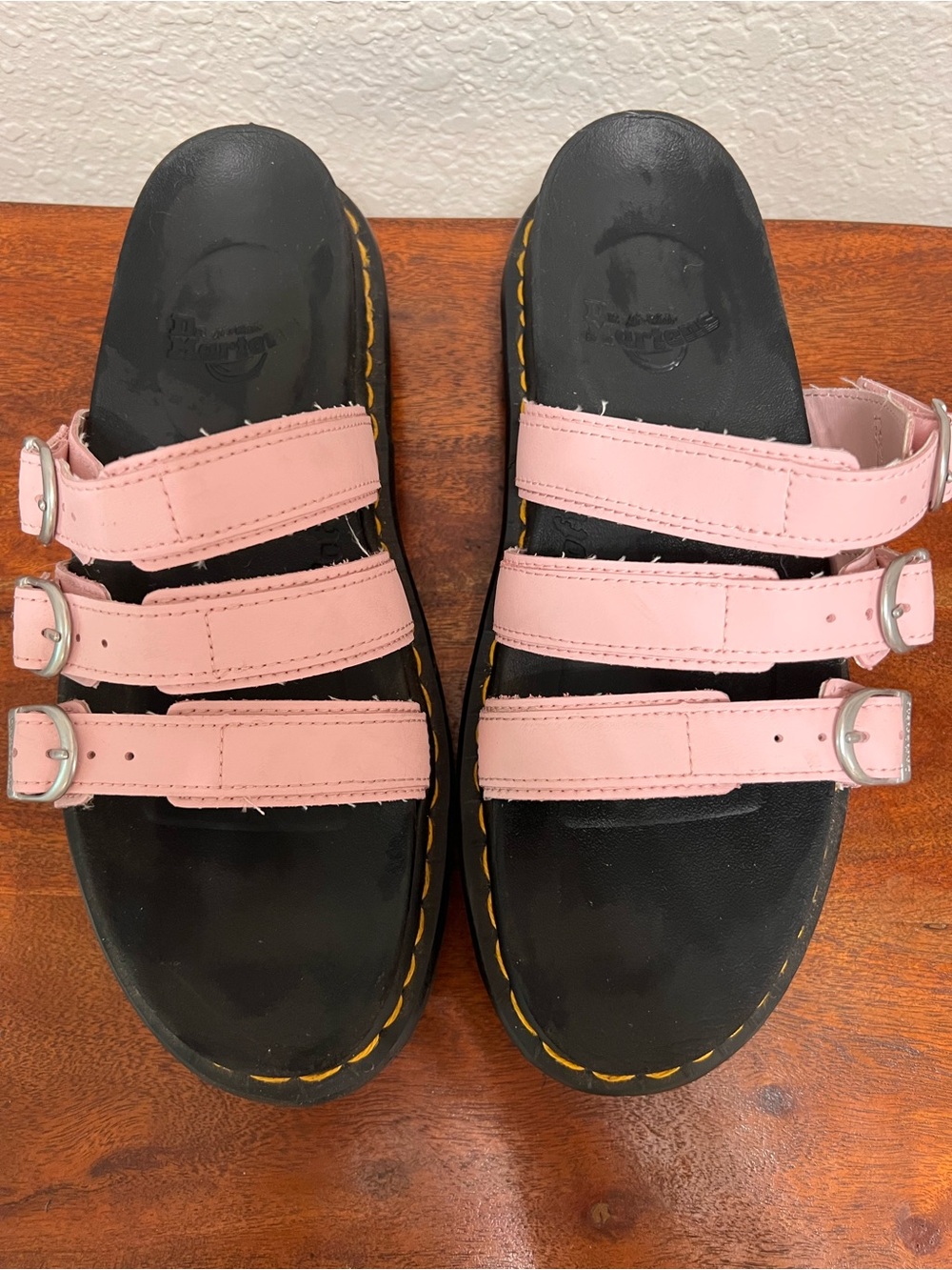 Pink Triple-Strap Platform Slide Sandals - Picture 2 of 3